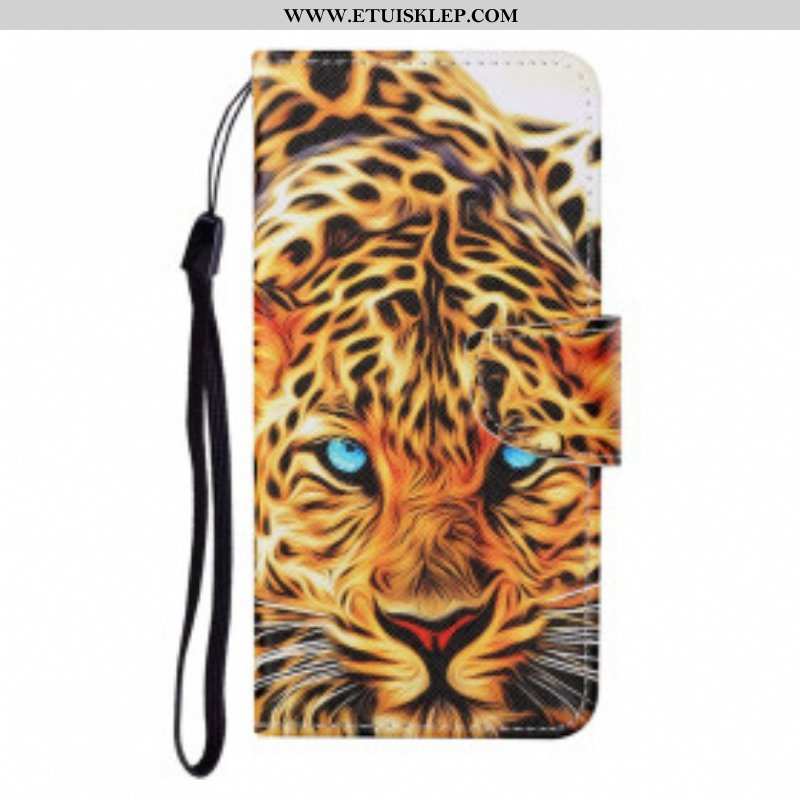 Etui Folio do Oppo A15 Tygrys Ze Smyczą